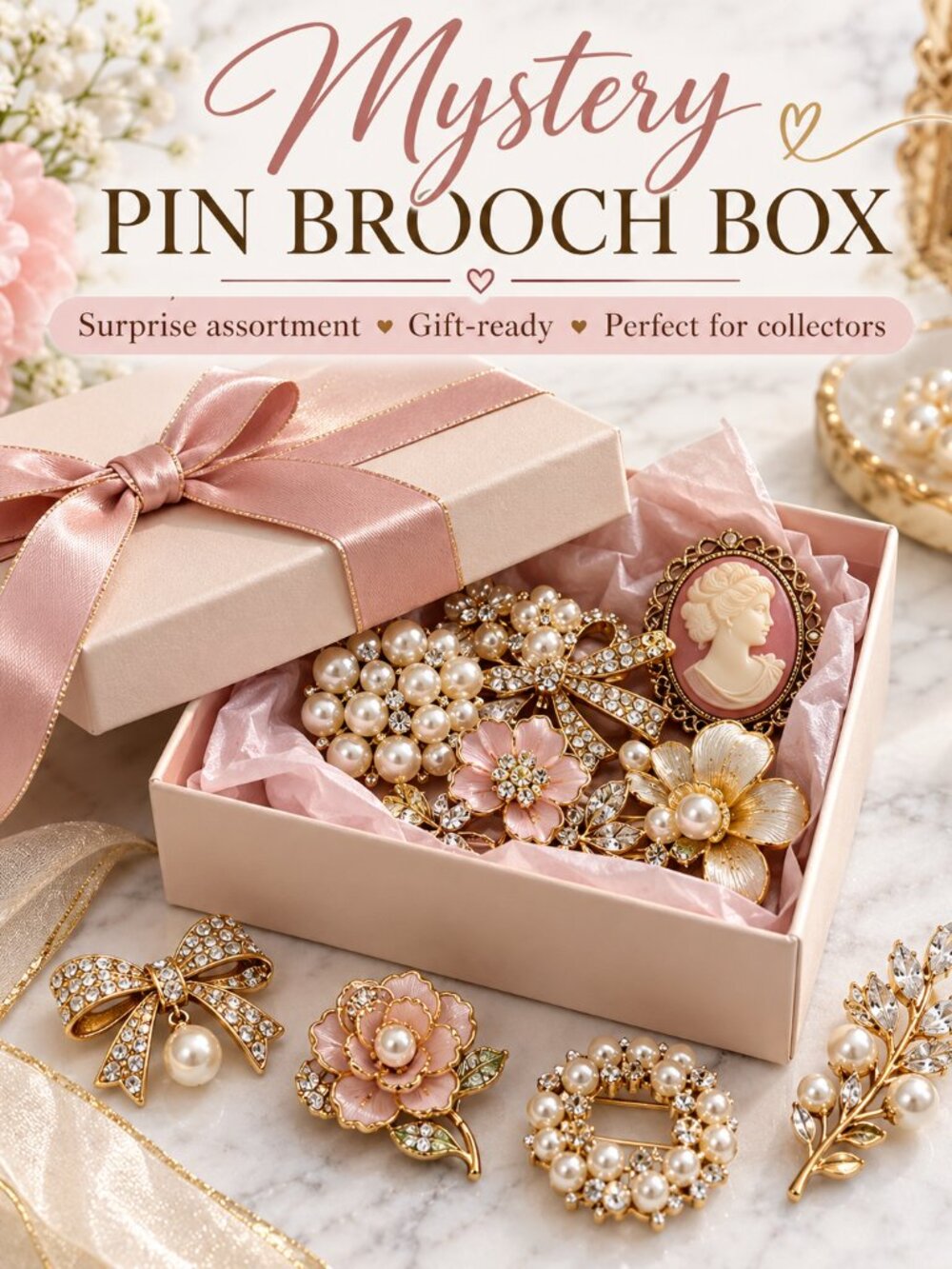 Mystery Pin Brooch Box  Unbranded Fashion Pins & Brooches Surprise Lot